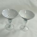 Hand Blown Art Zebra Design Martini Glass black Color. 