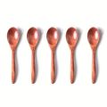 6PCS Wooden Tea Spoon Long Coffee Spoons Small Teaspoon Set Wood Honey Dessert Spoon Coffee Drink Stirrer Teaspoons Tableware.