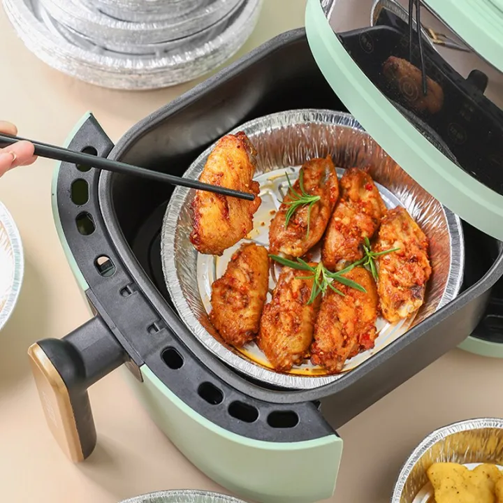20pcs%203cm%20Diameter%20Air%20Fryer%20Tin%20Foil%20Tray%20Oil%20Absorbent%20Paper%20Oven%20Baking%20Aluminum%20Foil%20Bowl%20Oil%20Proof%20Grill%20Seafood%20Tools%20-%20Image%203