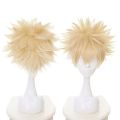 My Hero Academia Baku No Hero Bakugou Katsuki Bakugo Synthetic Wig Short Linen Blonde Heat Resistant Cosplay Costume Anime Wig. 