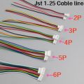 10pcs 100mm Mini Micro JST Connector Set 1.25mm Cable with 2/3/4/5/6 Pin Male Female Plug 2P/3P/4P/5P for Electronic Components.