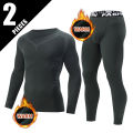 2-Piece Men's Warm Corset Ski Warm Suit Corset Jacket and Trousers Men's Fitness Pants Shirt Running yoga Athletes Sports Pants.