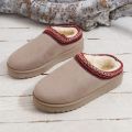 Winter 2024 New Cashmere Warm Thick Sole Heelless Covered Half Mop Cashmere Warm Uggs. 