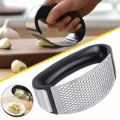 Garlic Press Rocker Garlic Peeler Set Stainless Steel Garlic Crusher Squeezer. 
