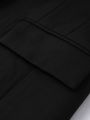 Black Women Long Office Blazer Fashion Long Sleeve Turn-down Collar Tunic Single Breasted Pockets Female Spring Coat 2026. 
