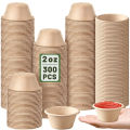 300Pcs 2 Oz Disposable Paper Condiment Cups Compostable Tasting Cups, Sample Portion Cups for Jello Shot, Condiment, Sauce. 