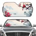 Chinese Plum Flower Sunshade Windscreen 3D Film Plaid Novelty Car Front Window Visor 70x130cm Sun Visor Solar Protect.