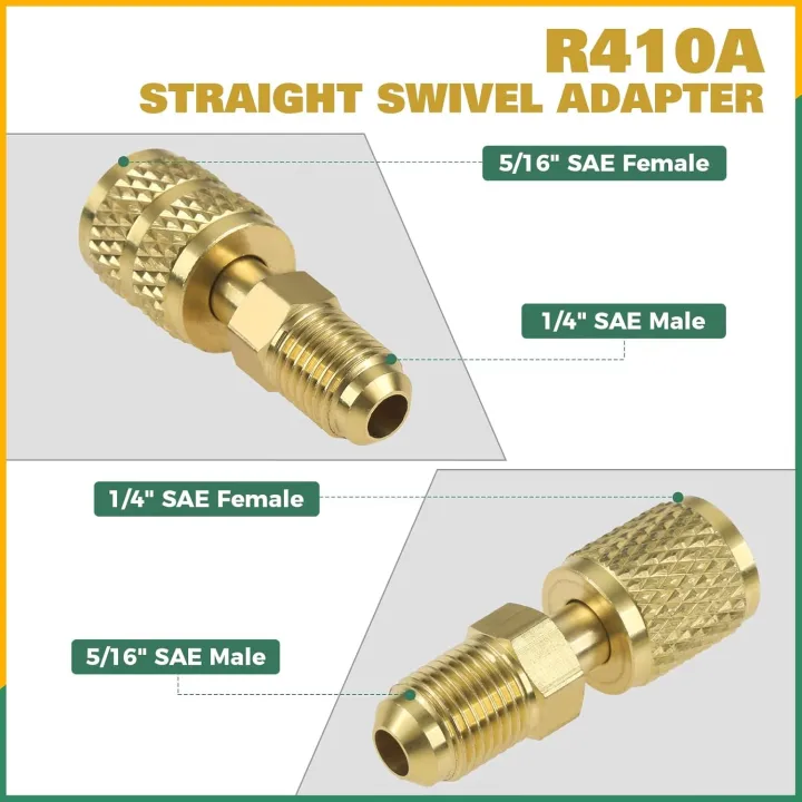 20pcs/set%20Mini%20Split%20R410A%20R134A%20Adapters%205/16"%201/4"%20SAE%20Plug%201/2"%20Acme%20Male%20To%20Female%20Brass%20Fitting%20Kit%20with%20Valve%20Core%20Remover%20-%20Image%206