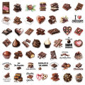 50PCS Chocolate Stickers Exquisite Handheld Materials Phone Cases Laptop Suitcases Water Cups Waterproof Stickers.