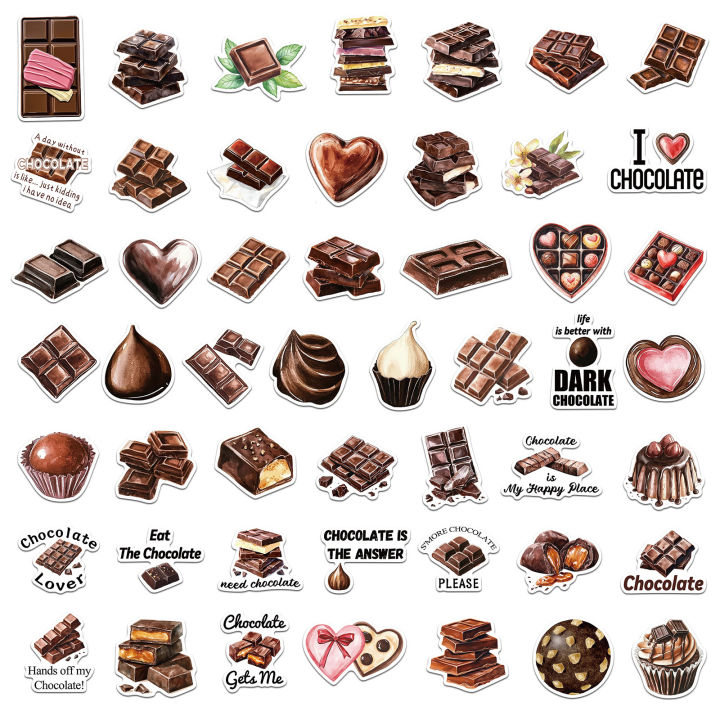 50PCS%20Chocolate%20Stickers%20Exquisite%20Handheld%20Materials%20Phone%20Cases%20Laptop%20Suitcases%20Water%20Cups%20Waterproof%20Stickers%20-%20Image%204