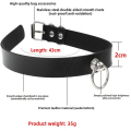 Anime Chainsaw Man Reze Cosplay Choker PU Necklace Punk Leather Collar Pull Ring Chain Unisex Party Props. 