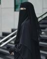 Hijab Half Niqab patti And Plain Scarf Chiffon Soft Georgette - Stroller - Naqab For Girl's and Women's. 