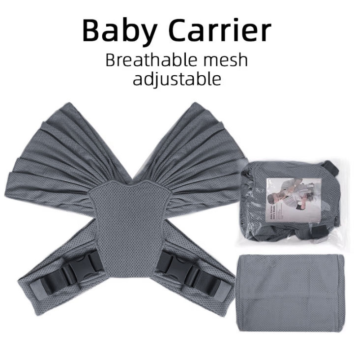 Adjustable%20Baby%20Carrier%20with%20Breathable%20Cotton%20And%20Mesh%20Fabric%20for%20Both%20Mother%20And%20Baby%20Comfortable%20Soft%20Babywearing%20Wrap%20-%20Image%203