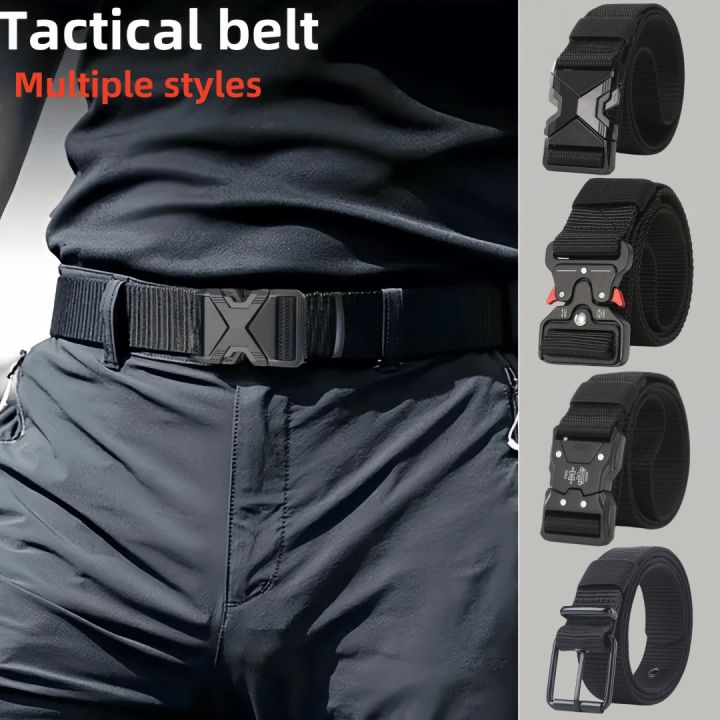 New Multiple Styles of  Waist Belts The Men's Buckle Belt Nylon Braided Lightweight Breathable Daily Commuter Men's Belt