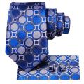 Hi-Tie Designer Blue White Dot Wedding Tie For Men Handky Cufflink Men Necktie Fashion Business Party Dropshipping.
