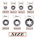260pcs Star Lock Washers Kit M3-M12 Push-On Fasteners for Quick Assembly Metal Speed Nuts. 