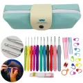 Crochet Hooks Set Blunt Knitting Needles Ergonomic Handle Colorful Crochet Hooks Kit 11 Sizes for Mom Grandma Gifts. 