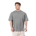 Washed T-Shirt 230G 100Cotton Solid Oversized Loose Fitness Mens Tee Tops Dropped Shoulders Short Sleeve Gym Bodybuilding Shirts. 