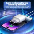 20W PD Charger Power Adapter EU Plug For iphone 14 13 mini Pro Max Type C fast charger for Apple Cable for iPhone 8 Plus X XS 11 12. 