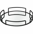 Home Details Modern Round Design Matte Black Mirrored Vanity Tray for Dresser, Perfume, Desk, Cosmetic & Jewelry Organizer,. 