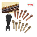 Guitar Strings Nail 6Pcs Metal Acoustic Guitar Bridge Pins Brass Fixed Cone Pins String Nut Nails Replacement For Guitar Parts. 