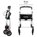 Kmina Folding Rollator Walker for Elders – Lightweight 4-Wheeled Mobility Walker with Tray, Indoor Rollator for Seniors, Compact Walking Frame with Wheels, Foldable Zimmer Frame, Supportive Walker for Elderly Assistance at Home, Portable and Sturdy. 