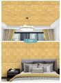 3D Peel & Stick Foam Wall Panels, 6 Sheets Cover 30 sq feet, Self Adhesive Decorative Wallpaper for Living Room Wall Decoration, Gold. 