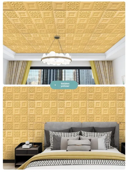3D%20Peel%20&%20Stick%20Foam%20Wall%20Panels,%206%20Sheets%20Cover%2030%20sq%20feet,%20Self%20Adhesive%20Decorative%20Wallpaper%20for%20Living%20Room%20Wall%20Decoration,%20Gold%20-%20Image%208