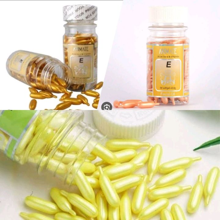 90pcs/bottle Vitamin E Capsules Aloe Moisturizing Nutrition Whitening Cream Ve Skin Freckle Serum Spot Acne Removing Capsule