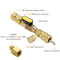 Valve Core Remover Installer Tool, R410A R22 AC Schrader Valve Core Remover, Dual Size 1/4" & 5/16" Port HVAC Valve Core Removal. 
