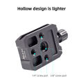 Aluminum Alloy Quick Release QR Plate Clamp with Arca QR Plate Slot 3/8-inch & 1/4-inch Screw Hole for  RS2/RSC2/RS3 QR Plate. 