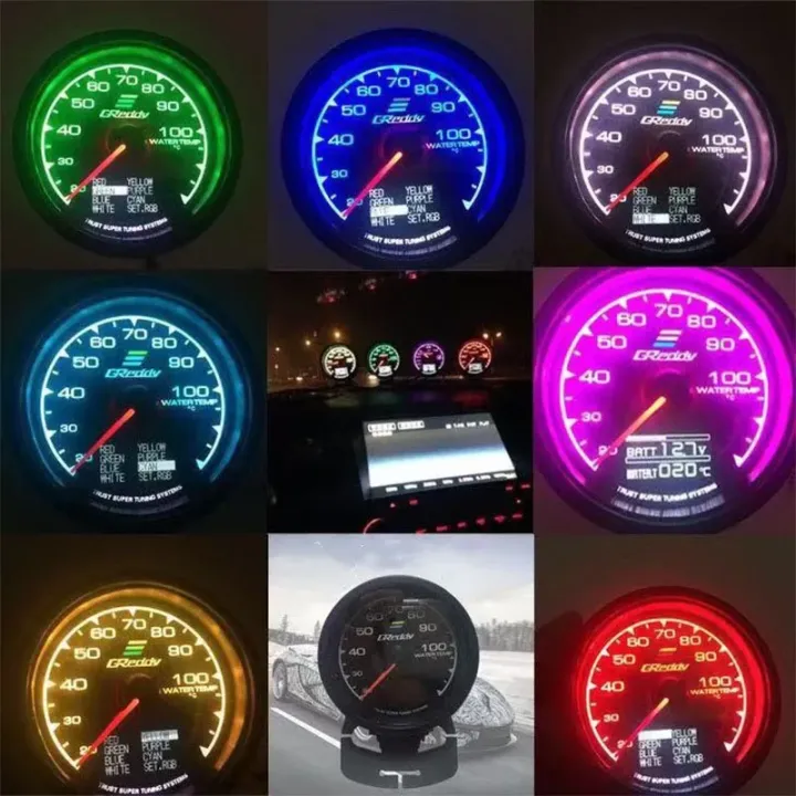 GReddi%20Boost%20Gauge%2062mm%202.5%20Inch%207%20Colors%20LCD%20Display%20Turbo%20Oil%20Pressure%20RPM%20Water%20Temp%20Tachometer%20Racing%20Meter%20With%20Sensor%20-%20Image%204