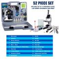IQCrew By AmScope M30 Series 52-pcs STEM Microscope Kit for Kids 120X-1200X Magnification with Metal Body, Plastic Slides, LED Light and Storage Box. 