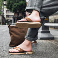 Summer fashion men's slippers with thick soles, comfortable to wear on the outside, casual and individual, anti-slip soft-soled. 