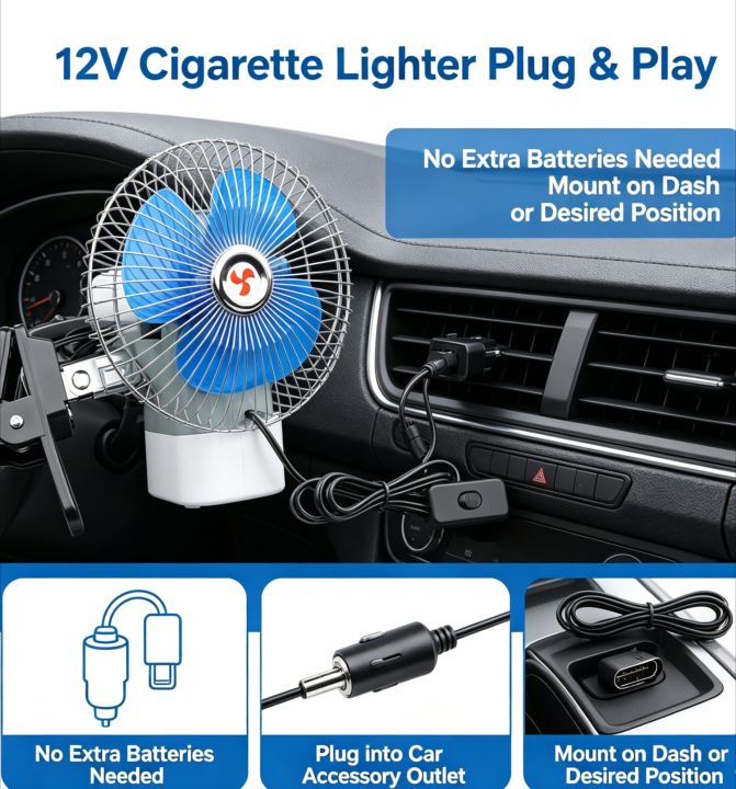 1Pcs%206%20Inch%2012V%2025W%20Portable%20Oscillating%20Car%20Cooling%20Fan%20Low%20Noise%20Metal%20Safety%20Guard%20For%20Vehicle%20Truck%20RV%20Boat%20-%20Image%205