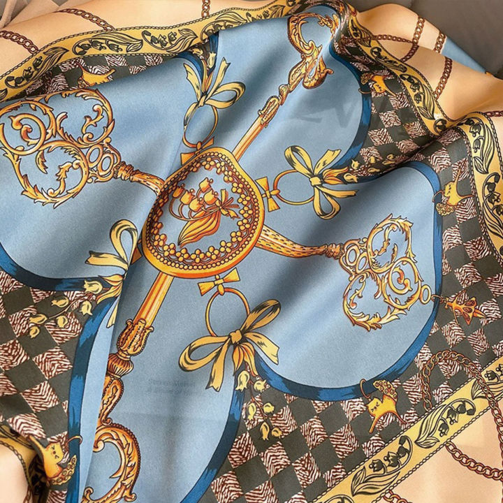 70x70cm%20Fashionable%20Korean%20Style%20Silk%20Square%20Scarf%20Satin%20Print%20Hairband%20Necktie%20Hair%20Accessory%20Headscarf%20Versatile%20Wrap%20Scarf%20-%20Image%206