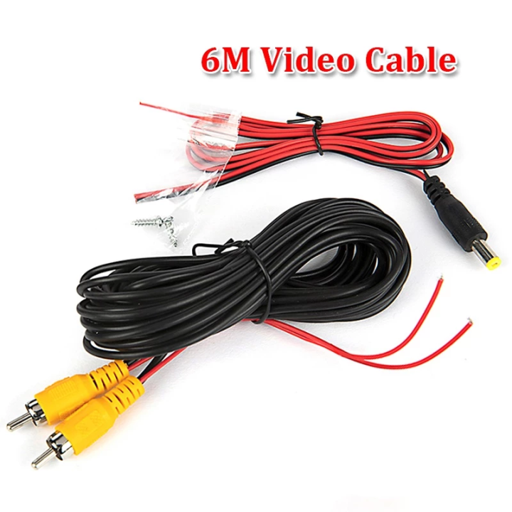 Reverse Camera Video Cable for Car Rear View Parking Universal 6M Wire ...