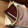 Translucent mesh nylon storage bag ID bag travel ticket data line pen storage portable thin foldable Cosmetic bag Pencil Case.