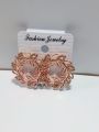 Decent Round earrings with leaf patterns. Aesthetic earrings for girls.. 