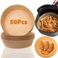 50/100Pcs Air Fryer Disposable Paper Non-Stick Airfryer Baking Papers Round Air-Fryer Paper Liners Paper Kitchen Accessories.