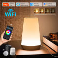 Tuya WiFi Smart Light Bedside Led Night Lights Dimmable Table Lamp RGB Touch Lamp Voice APP Control  Home Alexa Smartlife. 