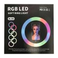 RGB Ring Light MJ 36CM 14.1 inch-With mobile holder-video beauty fill light- Best ring light with beautiful result- (stand not included). 
