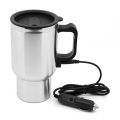 Quick-Heat Car Heater Mug Insulated Double-Wall Stainless Steel with Large Capacity Essential Beverage Warmer for Convenience. 