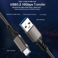 USB3.2 Gen2 10Gbps Cable USB 3.0/3.1/3.2 Cable USB A to USB Type C Data Transfer SSD Hard Disk Cable 3A 60W QC 3.0.