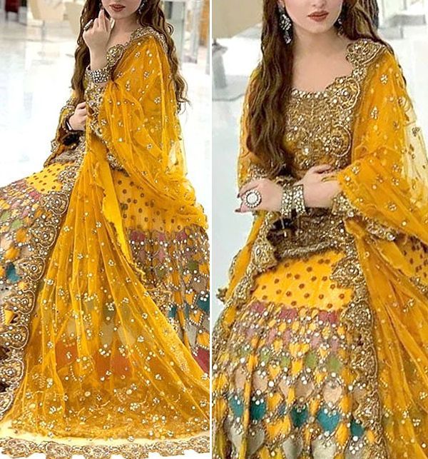 Mirror & Handwork Heavy Embroidered Net Mehndi Bridal Lehenga Dress 2024 (Unstitched)

Amazing Look