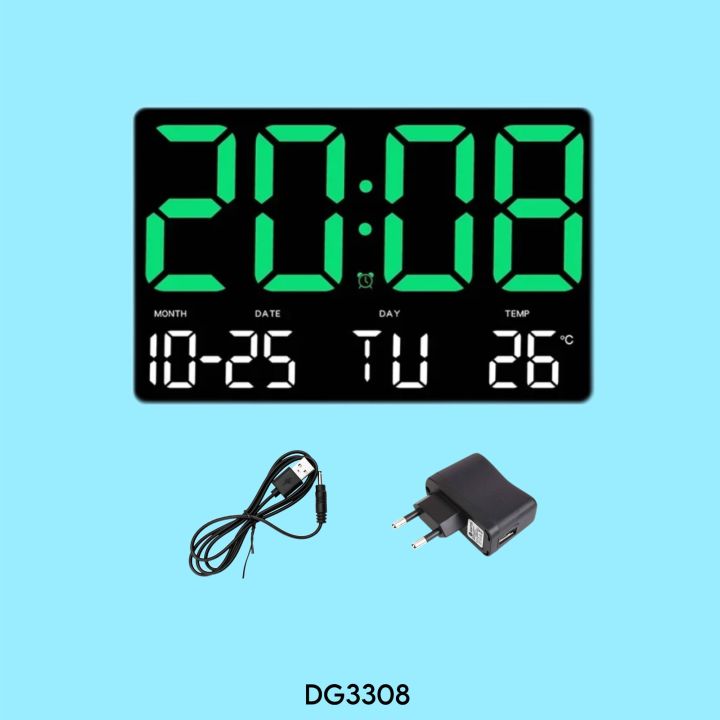 Green Led Digital Wall Clock | Daraz.lk