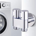 G1/2 Alloy Double Control Angle Valve 1 In Two Out Wall Mount Washing Machine Faucet Toilet Triangle Valve For Bathroom Toilet. 