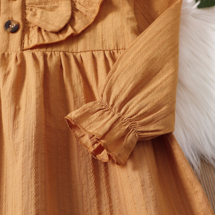 1-6%20Years%20Kid%20Girls%20Dress%20Solid%20Long%20Sleeve%20Fashion%20and%20Casual%20Korean%20Dress%20Spring&Autumn%20Toddlers%20Girls%20Daily%20Versatile%20Clothes%20-%20Image%205