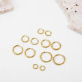 4Pairs Stainless Steel Solid Round Rings Huggies Earrings Set for Women Men Stackable 18K Gold Plated Tiny Ear Cartilage Hoops.