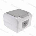 10A Surface-Mounted Single-Unit Wall Panel Household European Standard Two-Hole Socket With Cover Waterproof And Splash-Proof. 